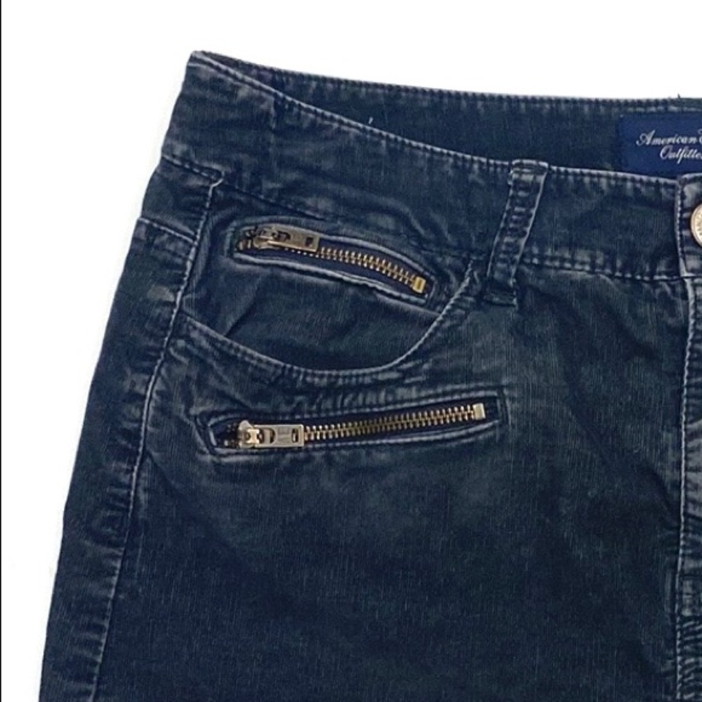 American Eagle Outfitters Women's Black Light Corduroy Stretch Mini Skirt Sz 8 - Picture 6 of 9